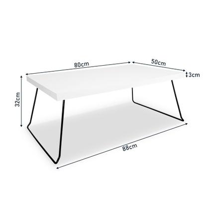 Imagem de Mesa de Centro Berlim Retangular em Aço e MDF Clean - Preta e Branca