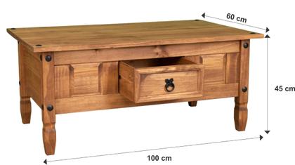 Imagem de Mesa de Centro com 1 Gaveta 100%madeira maçiça