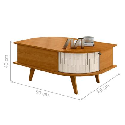Imagem de Mesa de Centro com 1 Porta Áquila Cinamomo Off White