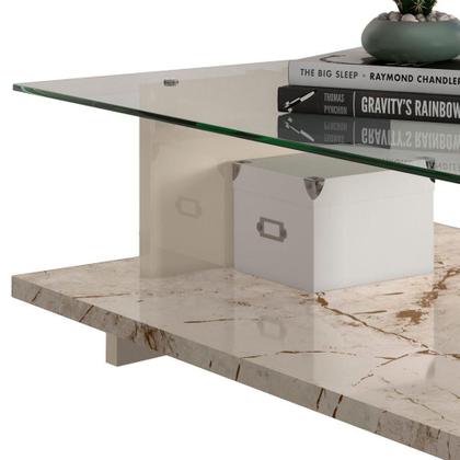 Imagem de Mesa De Centro Com Detalhe Ripado Fire Z10 Off Calacata Mpozenato