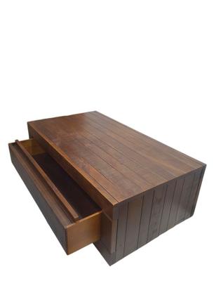 Imagem de Mesa de Centro com Gaveta Passante Madeira Maciça Estilo Rústico -Toronto