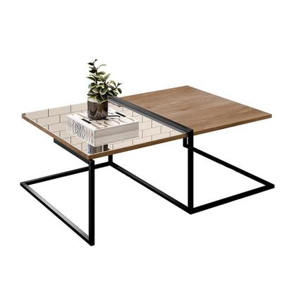 Imagem de Mesa de Centro com Vidro Barcelona Demolição Preto