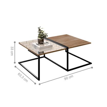 Imagem de Mesa de Centro com Vidro Barcelona Demolição Preto