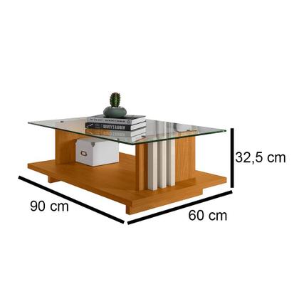 Imagem de Mesa De Centro Com Vidro Frizz - 7 Decor