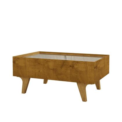 Imagem de Mesa de Centro Decorativa em Mdf Sena Tampo em Espelho Gaveta com Corrediça Telescópica