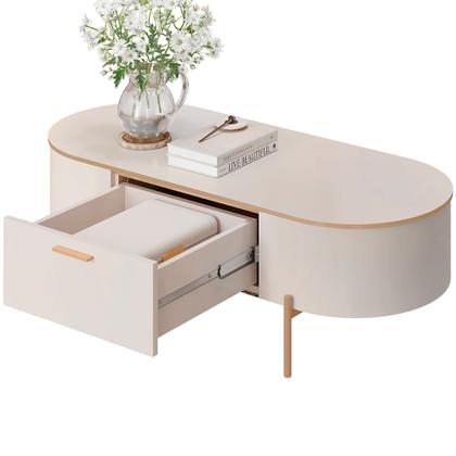 Imagem de Mesa De Centro Decorativa Sala de Estar Orgânico Giverny D05 Off White - Lyam Decor