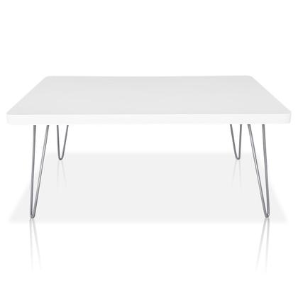 Imagem de Mesa de Centro Dublin Retangular em Aço e MDF Clean - Prata e Branca