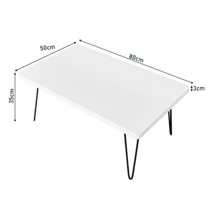 Imagem de Mesa de Centro Dublin Retangular em Aço e MDF Clean - Preta e Branca