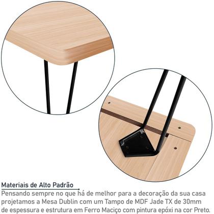 Imagem de Mesa de Centro Dublin Retangular em Aço e MDF Clean - Preta e Jade