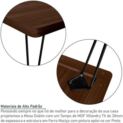 Imagem de Mesa de Centro Dublin Retangular em Aço e MDF Clean - Preta e Villandry