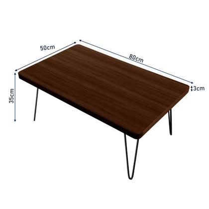 Imagem de Mesa de Centro Dublin Retangular em Aço e MDF Clean - Preta e Villandry