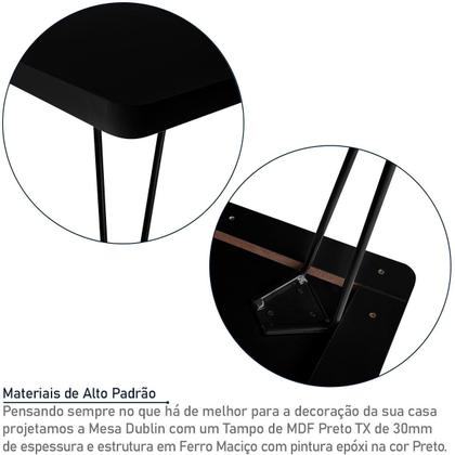 Imagem de Mesa de Centro Dublin Retangular em Aço e MDF Clean - Preta
