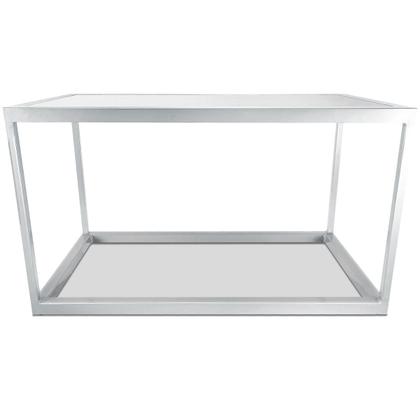 Imagem de Mesa De Centro Goldin Retangular Para Sala Decoração Branco/Branco