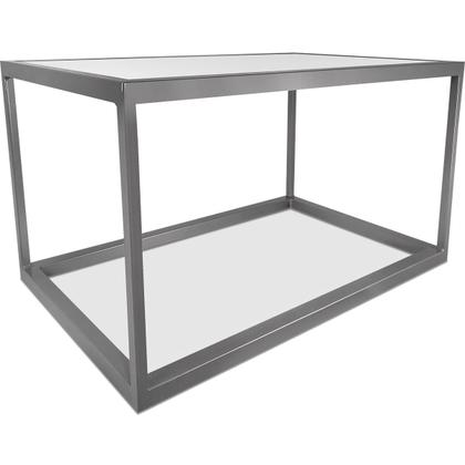 Imagem de Mesa De Centro Goldin Retangular Para Sala Decoração Prata/Branco