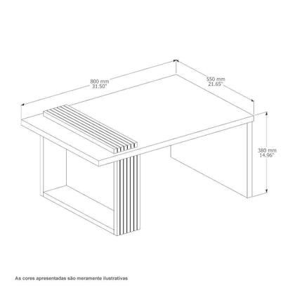 Imagem de Mesa de Centro JB 8020 Pérola e Nature Bechara
