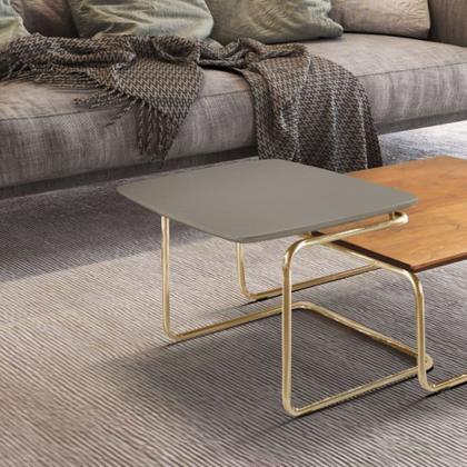 Imagem de Mesa de Centro Kairos Base Ouro 54x43cm LarFlex