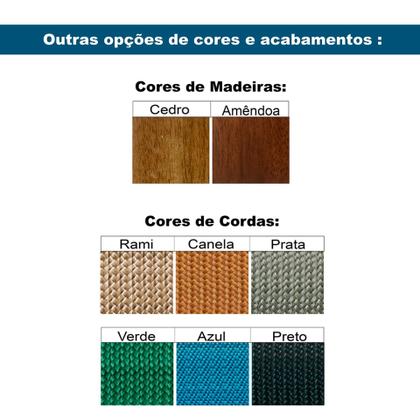 Imagem de Mesa de Centro Los Ozki 120 cm Madeira Eucalipto Cedro Corda Redonda Rami e Tampo de Vidro