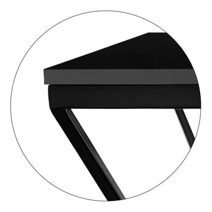 Imagem de Mesa De Centro Mond Retangular Tampo Mdf Sala Decoração Preta/Preta