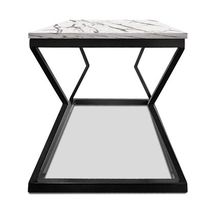 Imagem de Mesa De Centro Mond Retangular Tampo Mdf Sala Decoração Preta/Vulcano