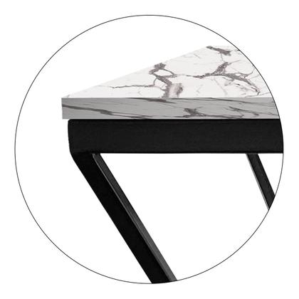 Imagem de Mesa De Centro Mond Retangular Tampo Mdf Sala Decoração Preta/Vulcano