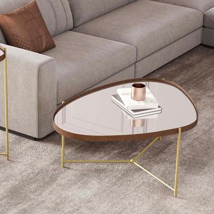 Imagem de Mesa de Centro Organica Alamanda Espelhada com Pés Metálicos