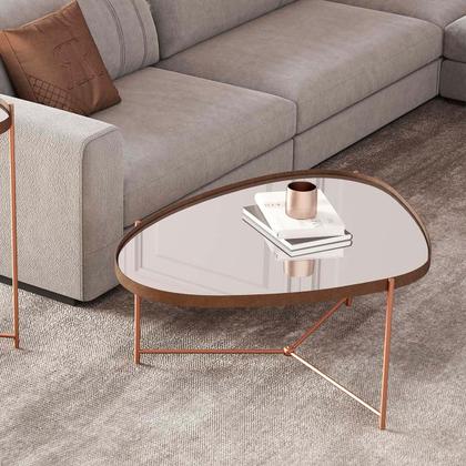 Imagem de Mesa de Centro Organica Alamanda Espelhada com Pés Metálicos