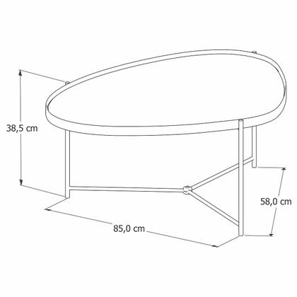 Imagem de Mesa de Centro Organica Alamanda Espelhada com Pés Metálicos