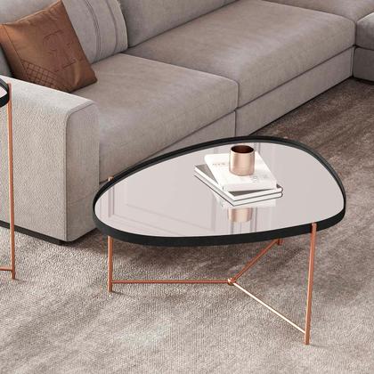 Imagem de Mesa de Centro Organica Alamanda Espelhada com Pés Metálicos