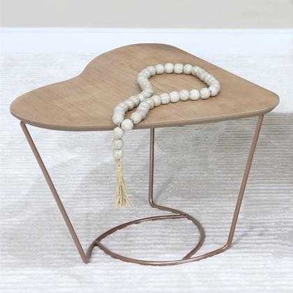 Imagem de Mesa De Centro Organica Coraçao Amendoa Base Metal Cobre Nacc