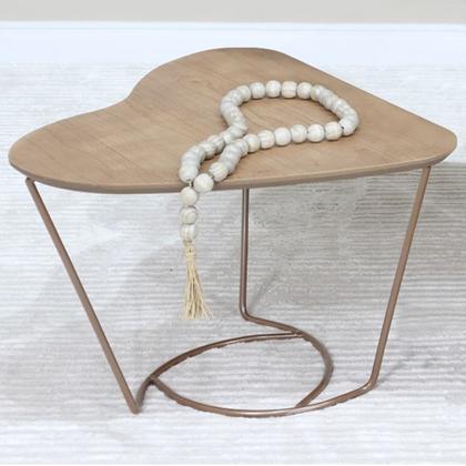 Imagem de Mesa De Centro Organica Coraçao Amendoa Base Metal Cobre Nacc