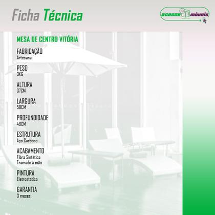 Imagem de Mesa de Centro para Área Externa Retangular Vitória de Fibra Sintética