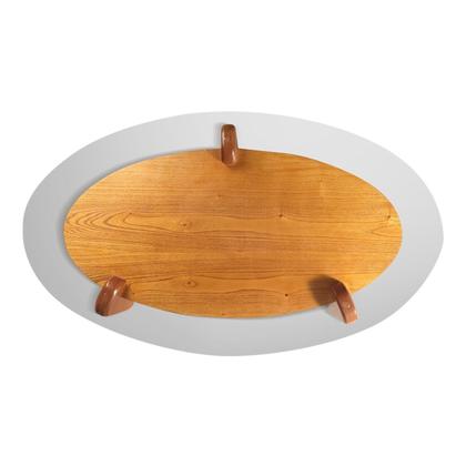 Imagem de Mesa de Centro para Sala de Estar com Vidro e Madeira Maciça Prisma