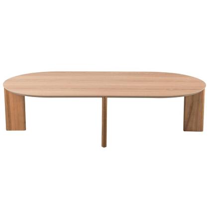 Imagem de Mesa de Centro Para Sala de Estar Oval Pés Madeira Bulat A03 Hanover Roble - Lyam Decor