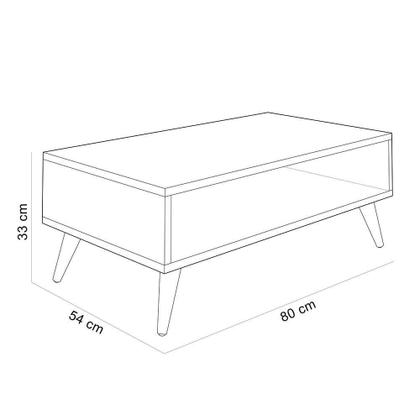 Imagem de Mesa De Centro Para Sala De Estar Pés Palito Cannes L03 Preto