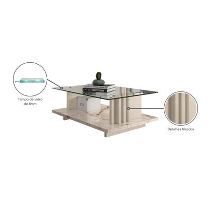Imagem de Mesa de Centro para Sala de Estar Retangular Frizz