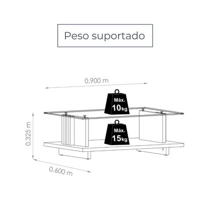Imagem de Mesa de Centro para Sala de Estar Retangular Frizz
