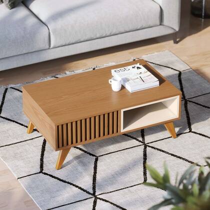 Imagem de Mesa de Centro Para Sala Ripada Leo Freijó/Off White Matte C05 - Mpozenato