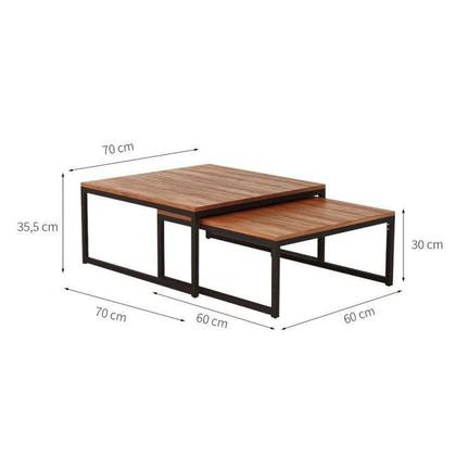 Mesa de Centro Quadrada Cristina Marrom e Preta - Mobly Imagem de Mesa de Centro Quadrada Cristina Marrom e Preta
