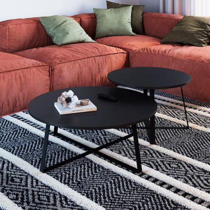 Imagem de Mesa de Centro Redonda Complementos Preta 60 cm