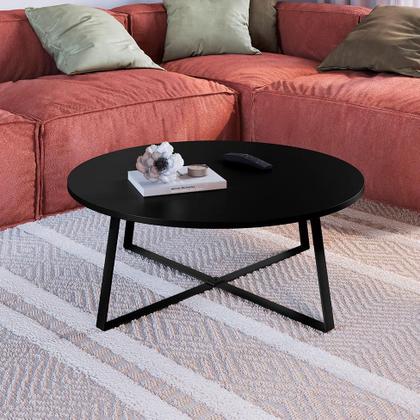 Imagem de Mesa de Centro Redonda Complementos Preta 80 cm
