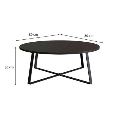 Imagem de Mesa de Centro Redonda Complementos Preta 80 cm