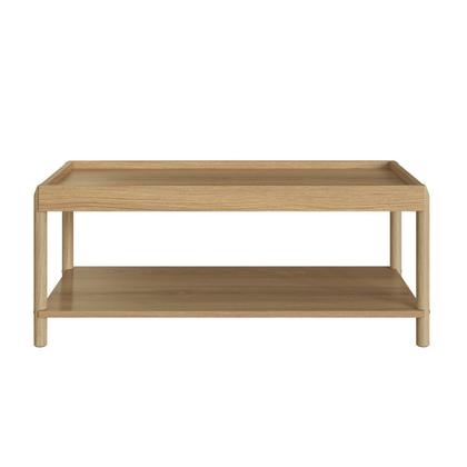 Imagem de Mesa de Centro Retangular com Prateleira 93cm X 38cm Pé Madeira Oslo