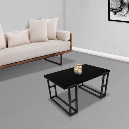Imagem de Mesa De Centro Retangular Para Sala Brienz Preto e Preto