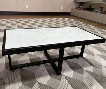 Imagem de Mesa de Centro Retangular Paris Industrial Preto com MDF