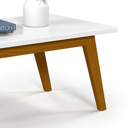 Mesa de Centro Retangular Prism Branca e Marrom - Patrimar Imagem de Mesa de Centro Retangular Prism Branca e Marrom