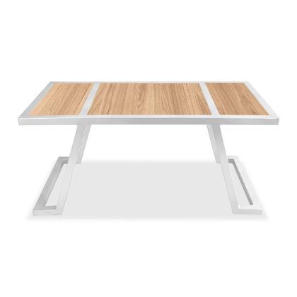 Imagem de Mesa De Centro Retangular Sala Mdf Coimbra Branco e Jade