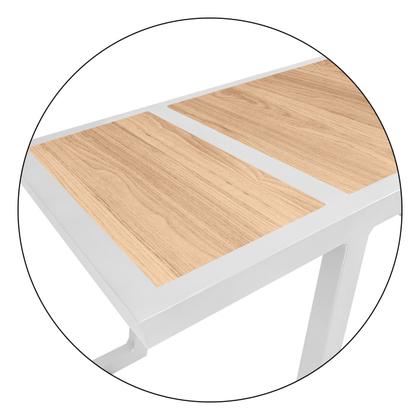 Imagem de Mesa De Centro Retangular Sala Mdf Coimbra Branco e Jade