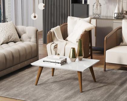 Imagem de Mesa De Centro Retangular Sala Mdf Pé Palito Decorativa