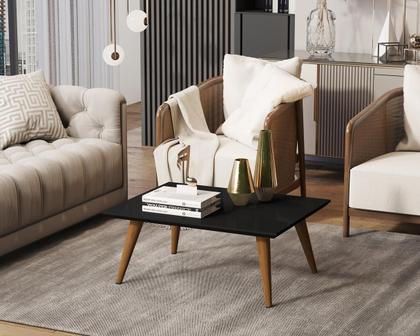 Imagem de Mesa De Centro Retangular Sala Mdf Pé Palito Decorativa