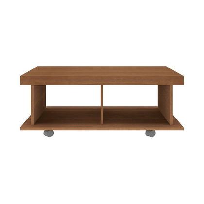 Imagem de Mesa de Centro Retangular Tampo em Tamburato 50mm com Rodizios Dunas Marrom